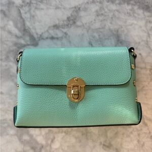 Mint Green Leather Shoulder Bag